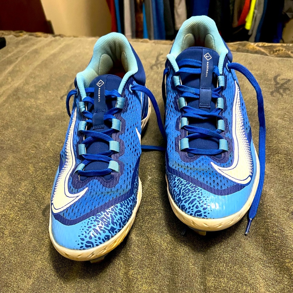 Men’s Nike Alpha Huarache Elite 4 Low Baseball Metal Cleats Royal Blue Size 11.5